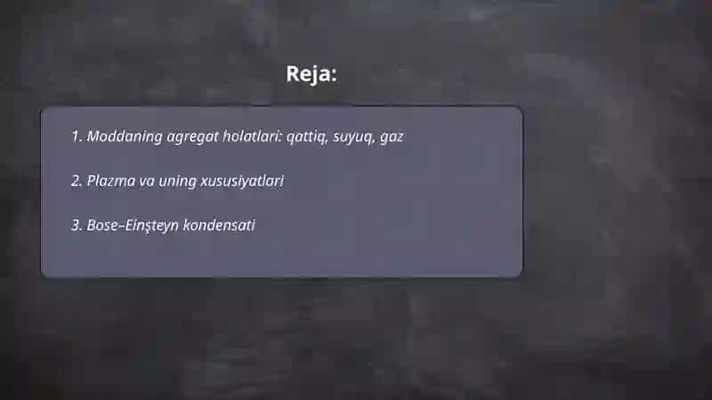 Moddaning agregat holati 2