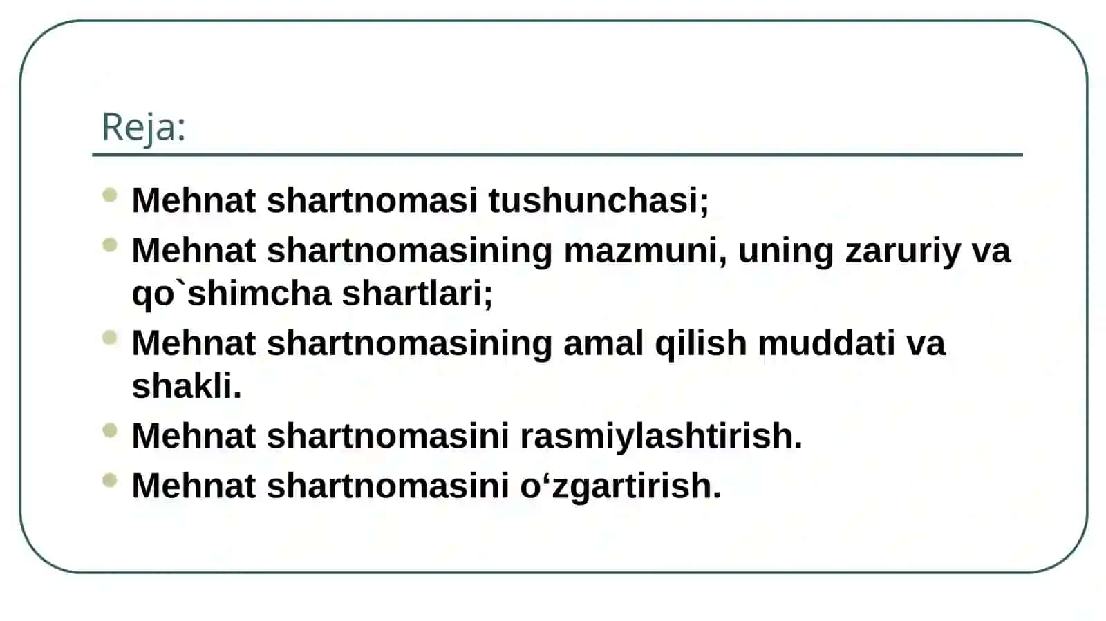 Mehnat  shartnomasi 2