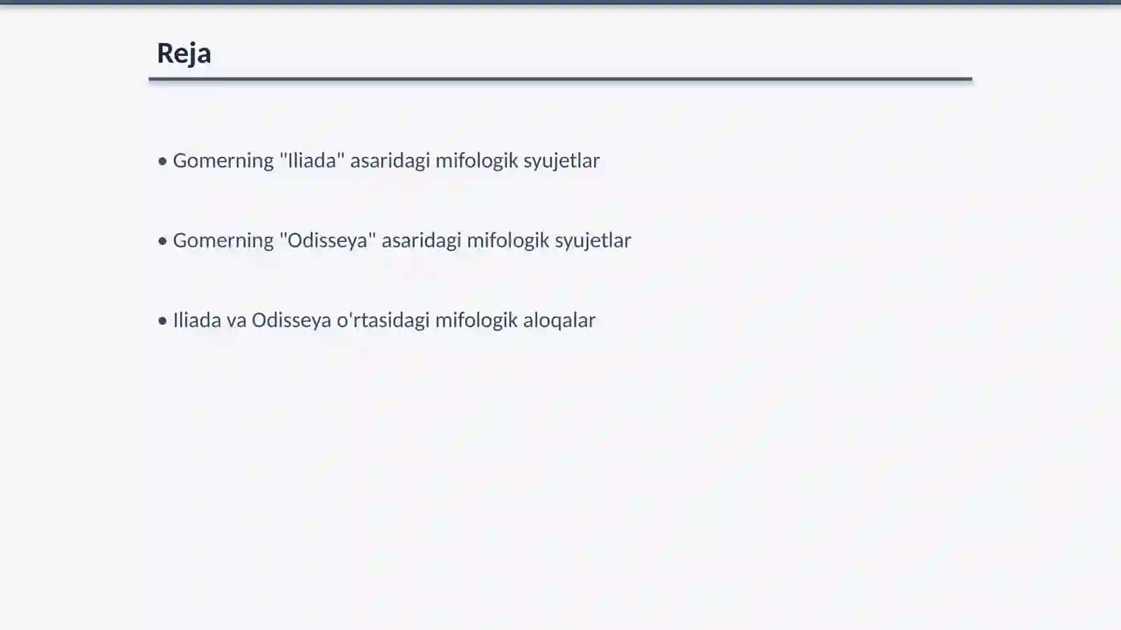 Gomerning "Iliada" va "Odisseya" asarlarida mifologik syujetlarning o'rni 2
