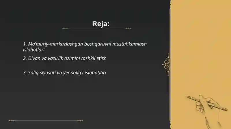 Amir Temur Islohatlari 2