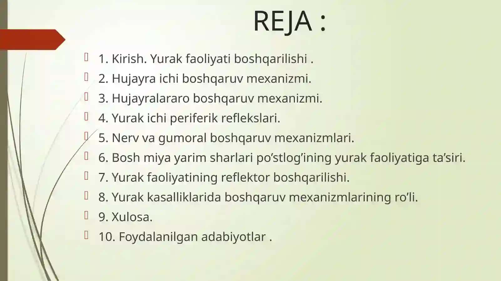 Yurak Faoliyatining Boshqarish Mexanizmlari 2