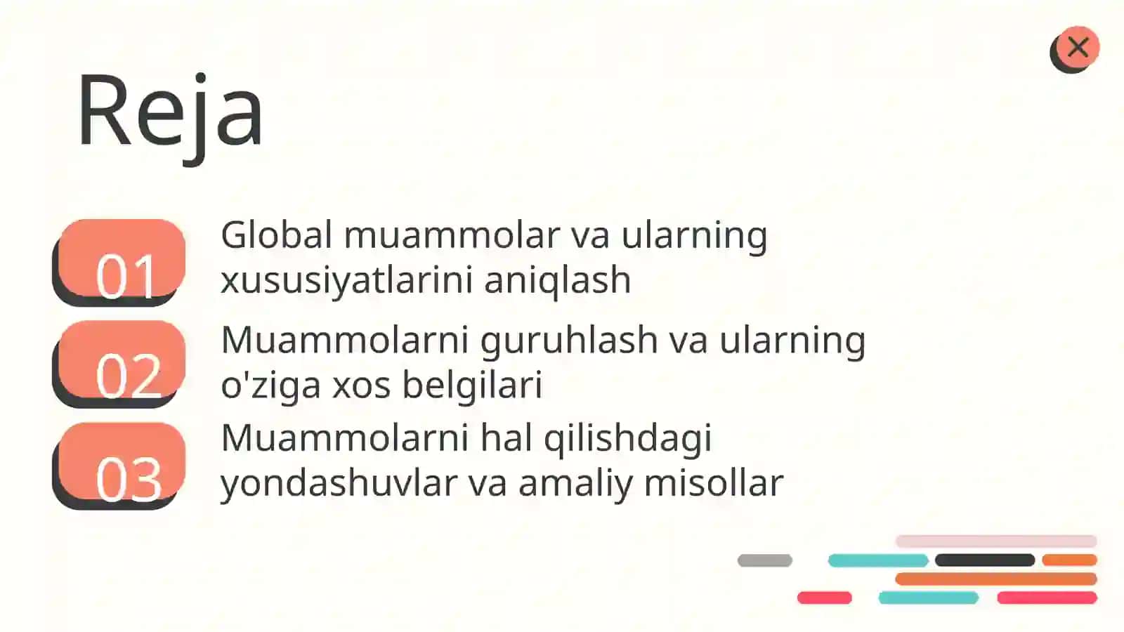 Global muammolar ularning belgilari va guruhlanishi 2