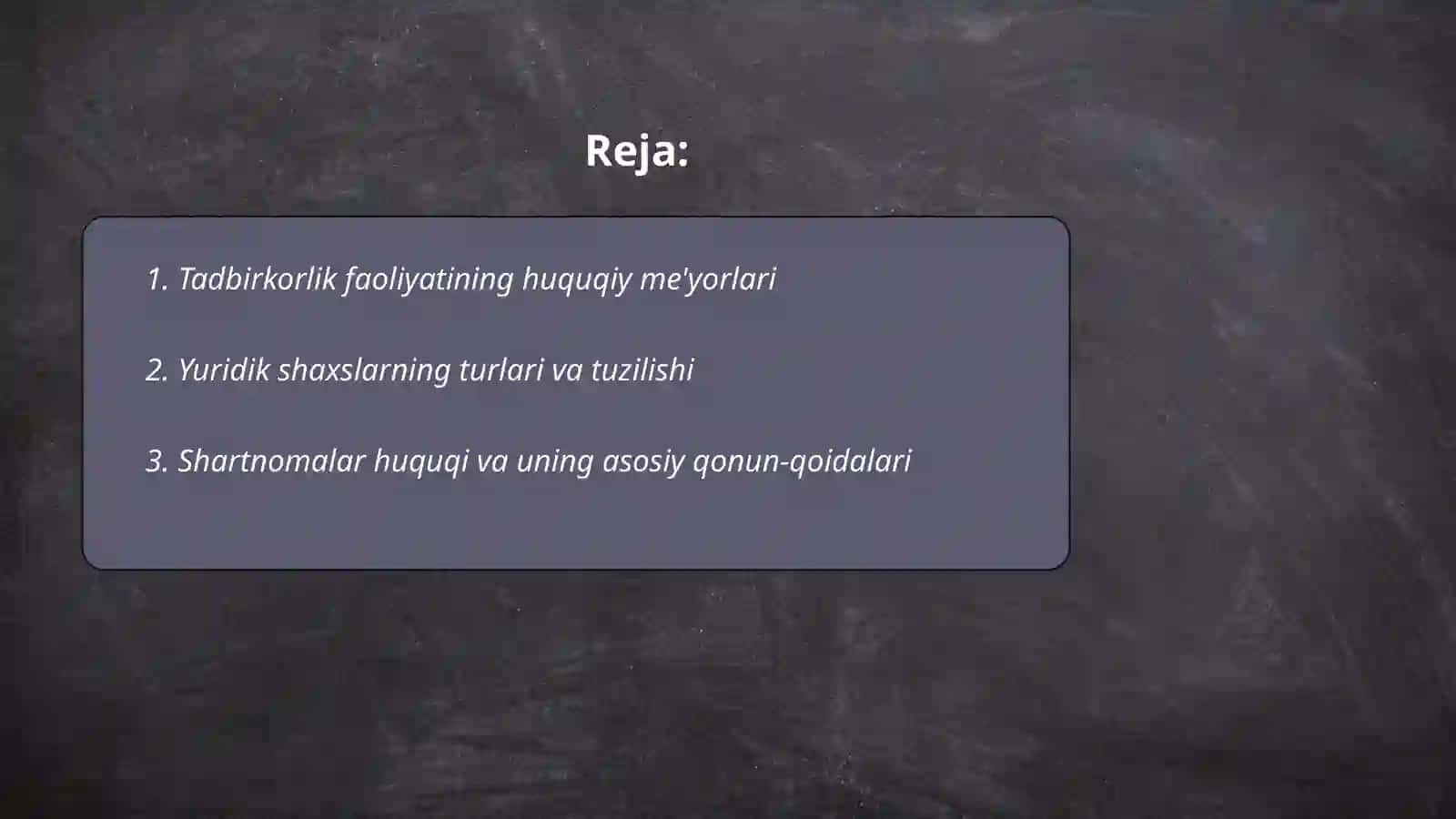 Tadbirkorlik sub'ektlariga yuridik xizmat ko'rsatishning huquqiy asoslari 2