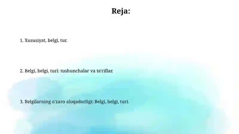 Xarakter, belgi, turi: Kirish 2