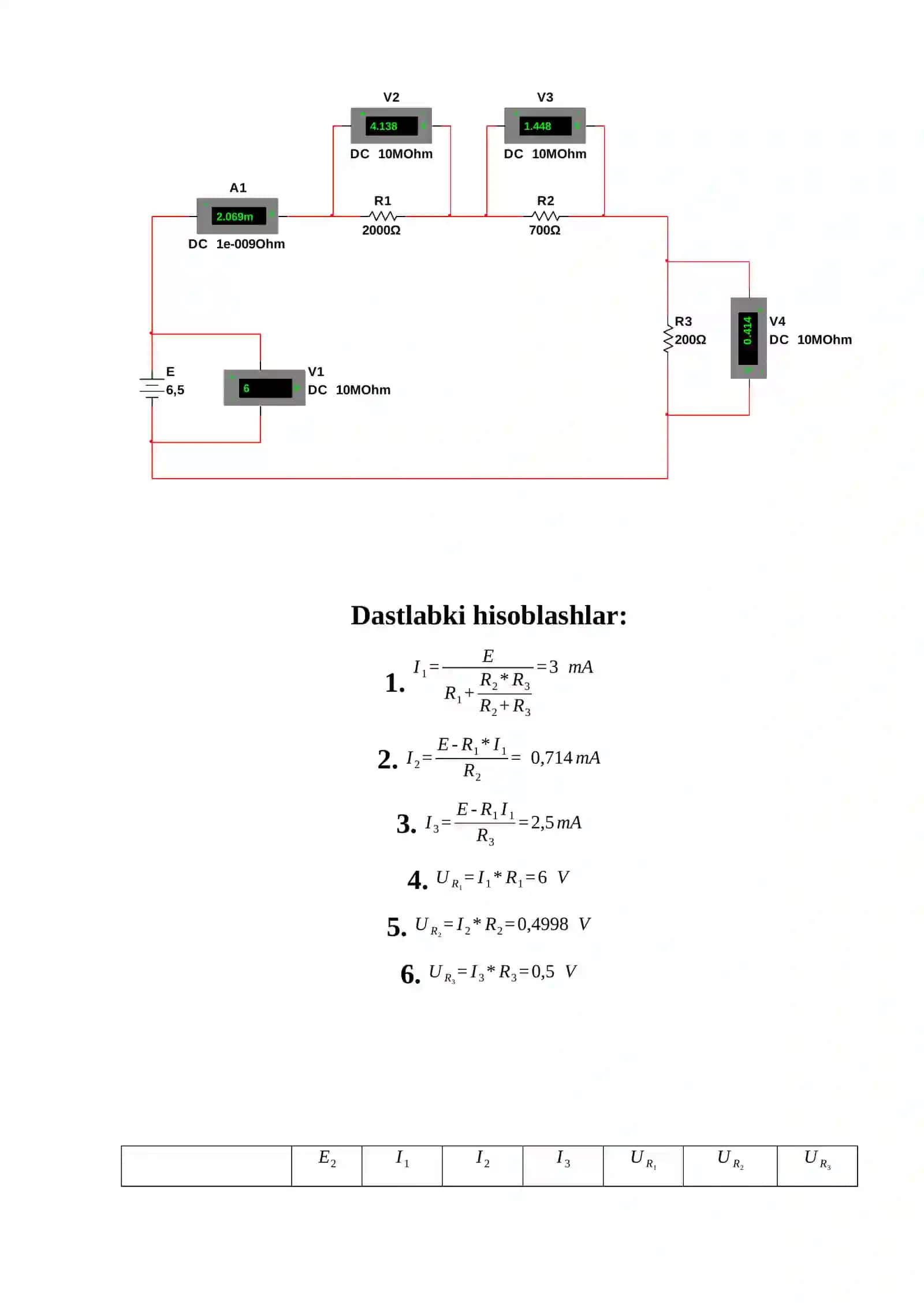Rezistiv zanjirlarda krixgof qonunlarini eksperimental tadqiq etish 2