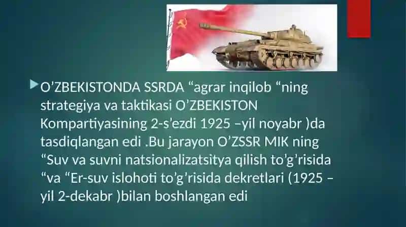 Sovet hokimyatining o’zbekiston SSRdagi kollektivlashtirish siyosati va uning oqibtalari (1925-1941 yillar) 2