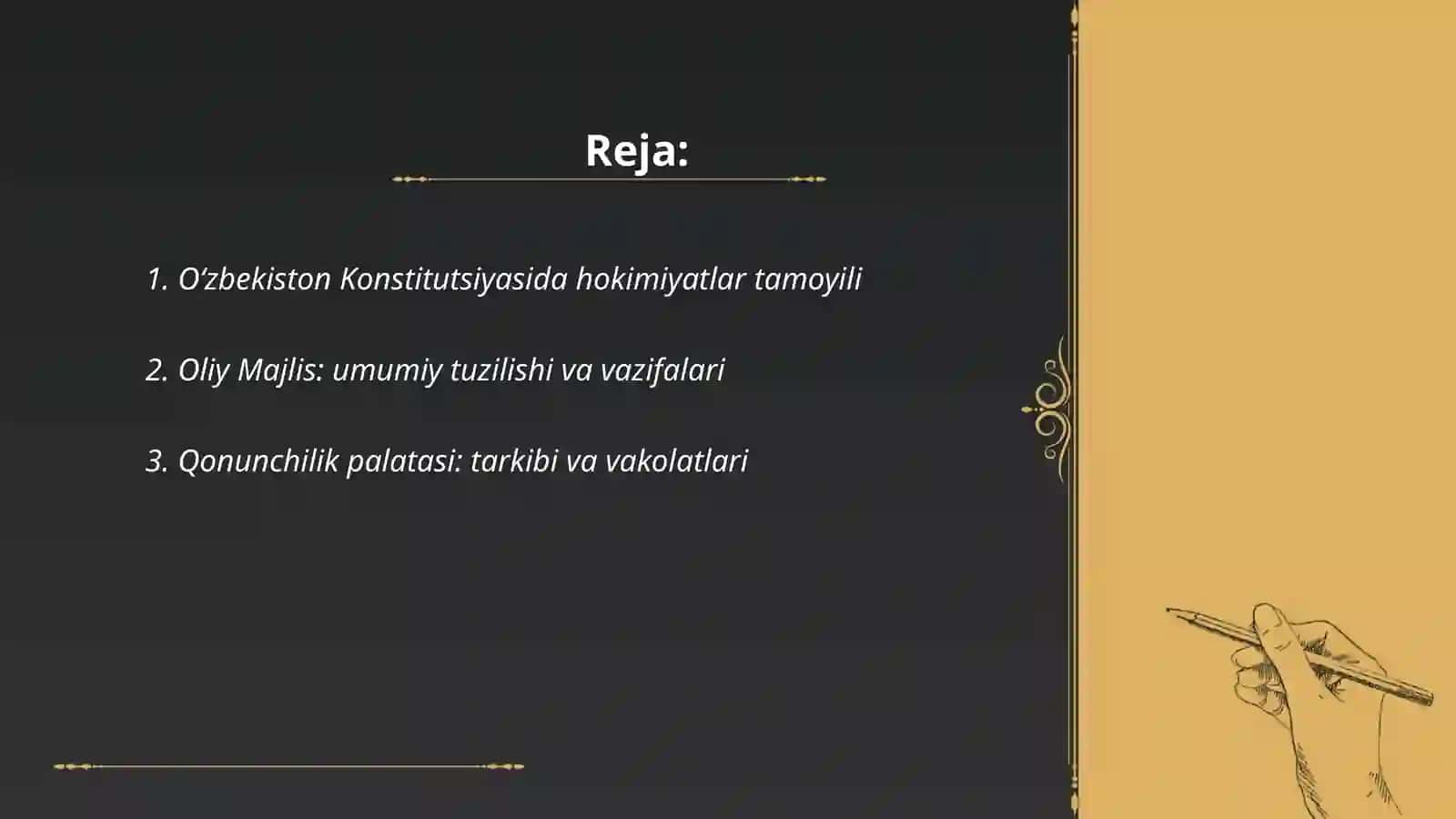 O‘zbekistonning eng yangi tarixi fanidan mustaqil ta'lim uchun tayyorlagan taqdimoti 2