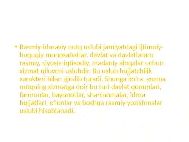 Rasmiyuslubninglingvistikxususiyatlari 2