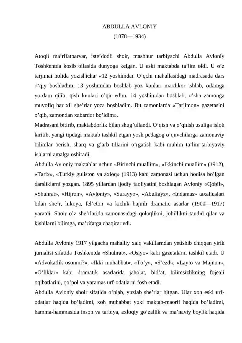 ABDULLA AVLONIY DRAMMALARI 2