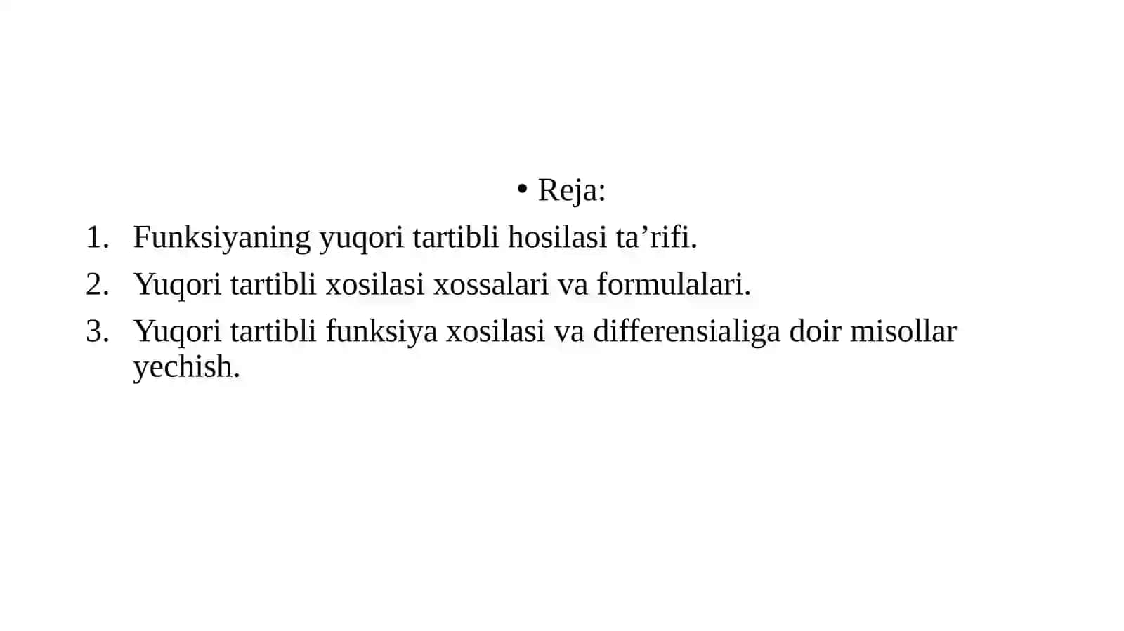 Differensial hisobning asosiy teoremalari 2