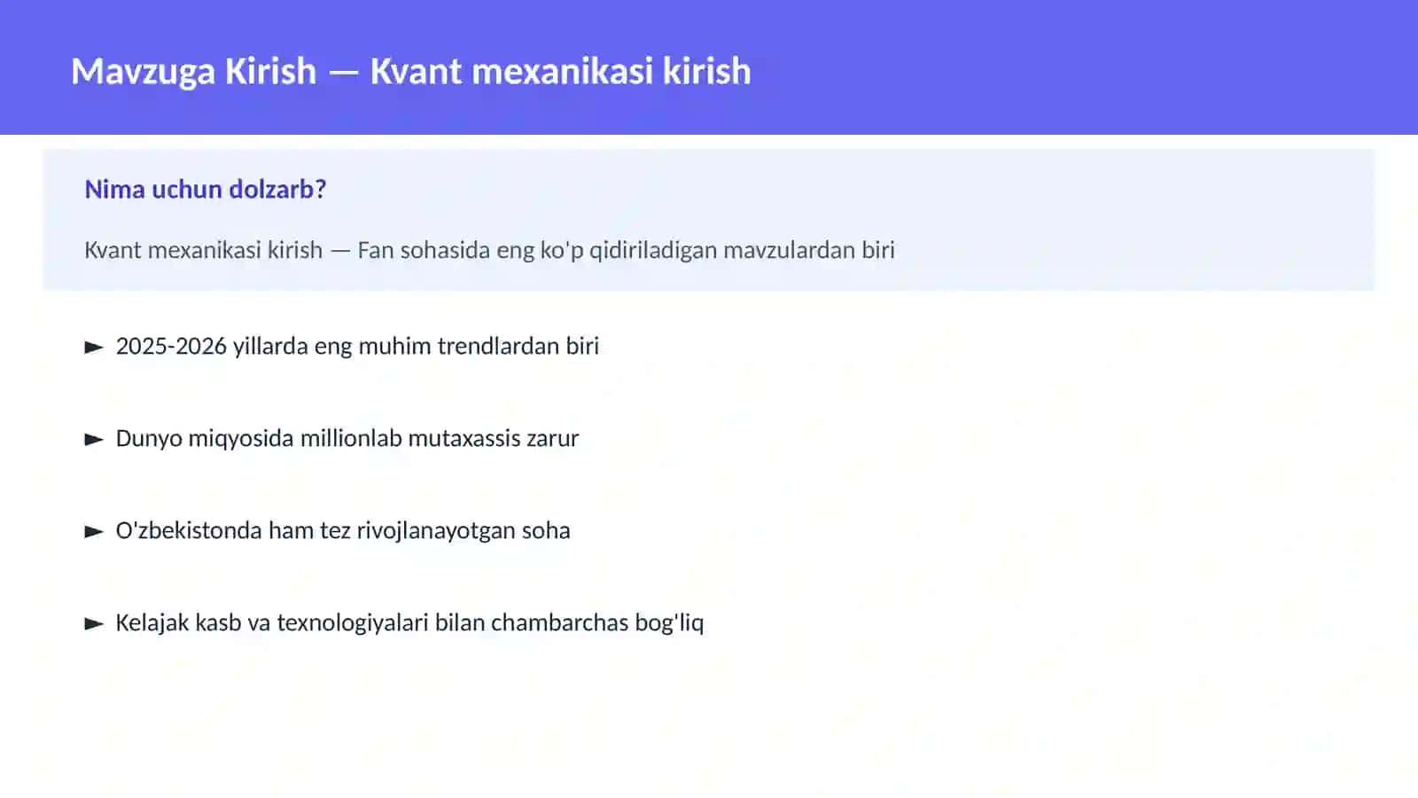 Kvant mexanikasi kirish 2
