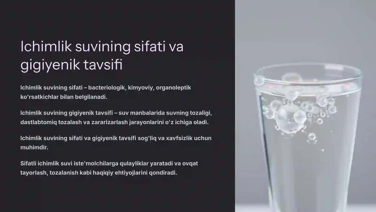 Ichimlik suvini yaxshilash usullarining gigiyenik tavsifnomasi 2