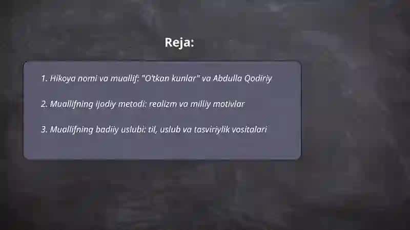 Oʻtkan kunlar 2