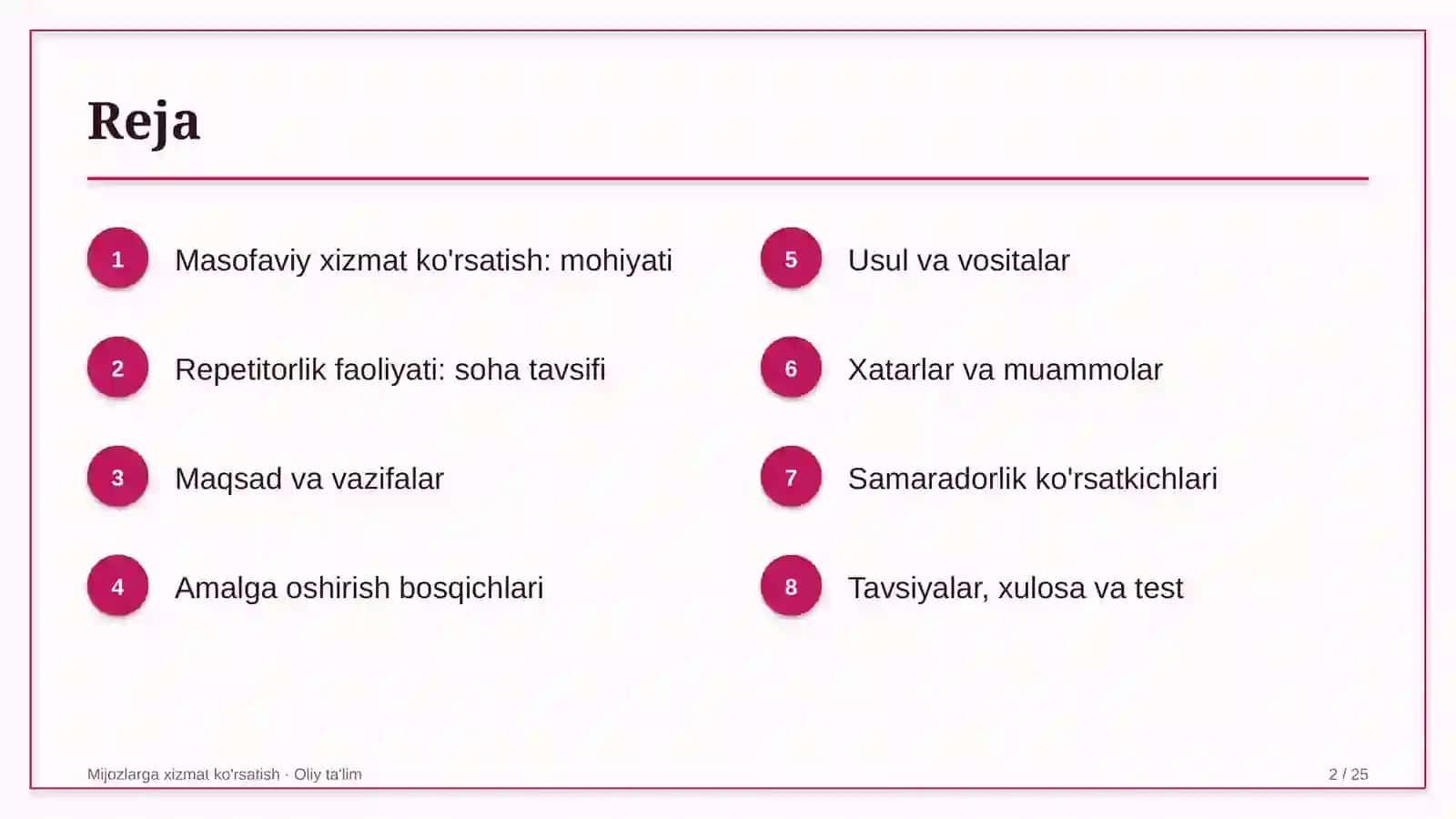 repetitorlik faoliyatida masofaviy xizmat ko'rsatishni yo'lga qo'yish 9787 2