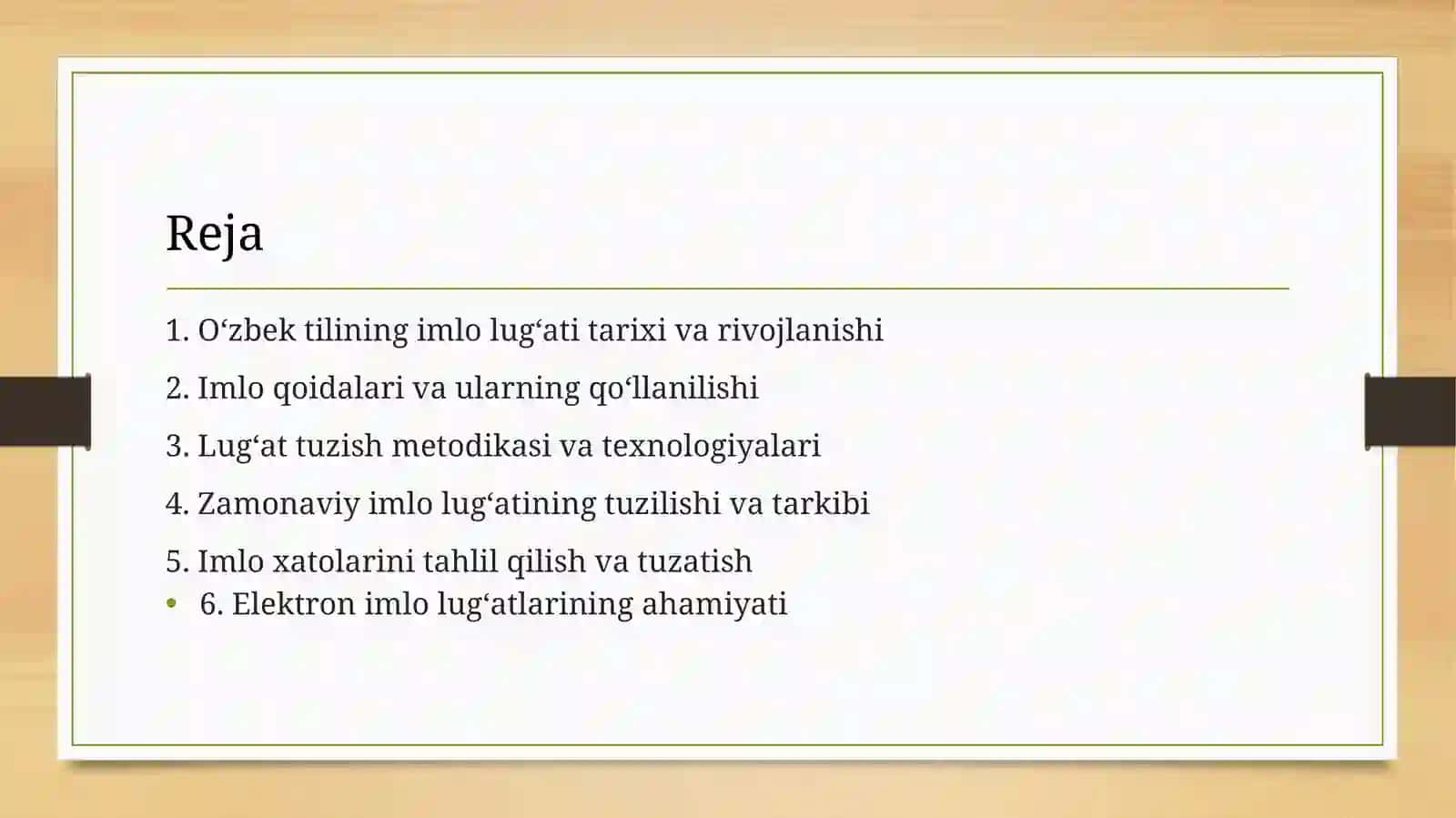 Oʻzbek tilining imlo lugʻati ustida ishlash 2