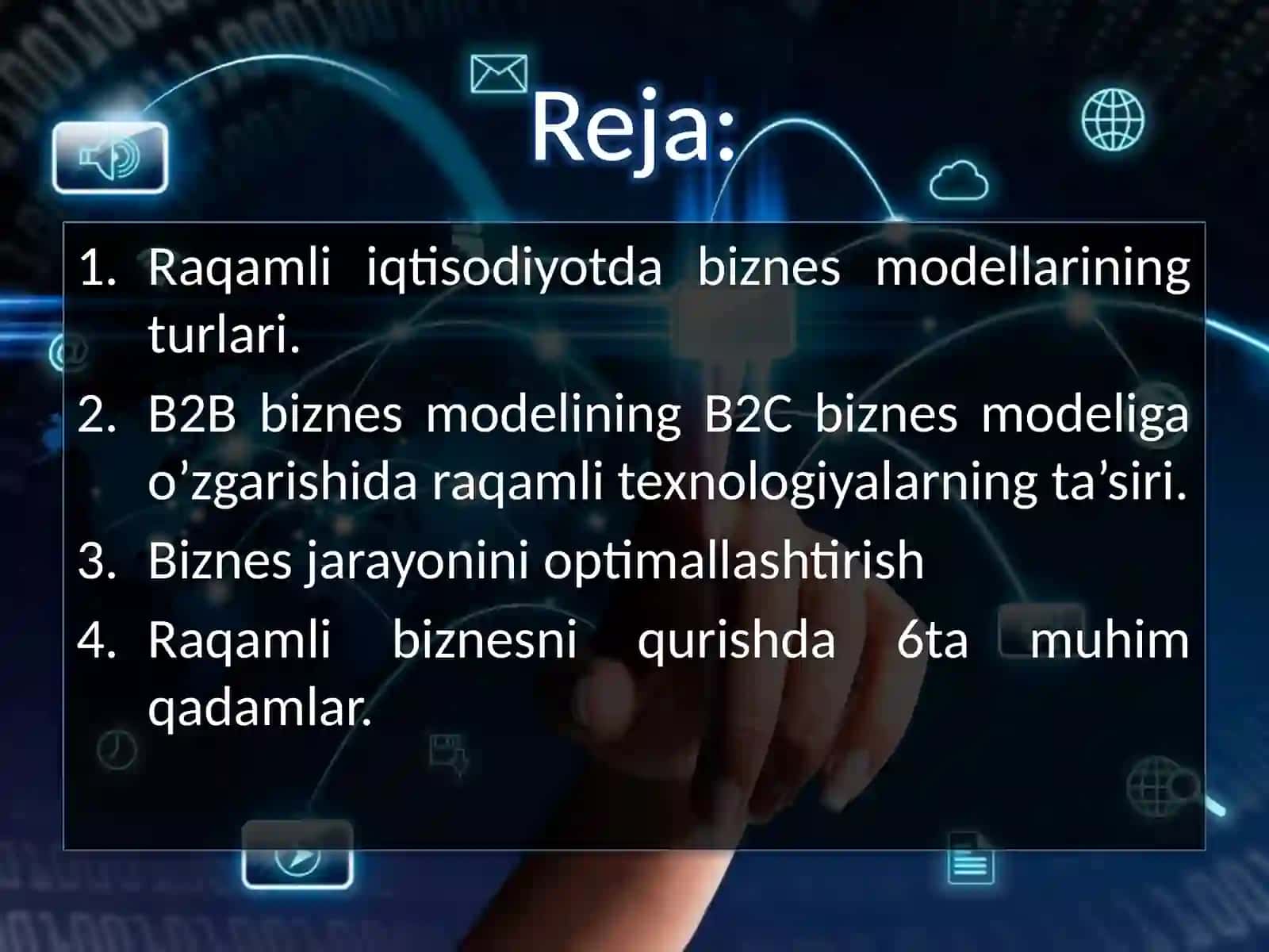 Raqamli iqtisodiyotda biznes modellarining turlari 2