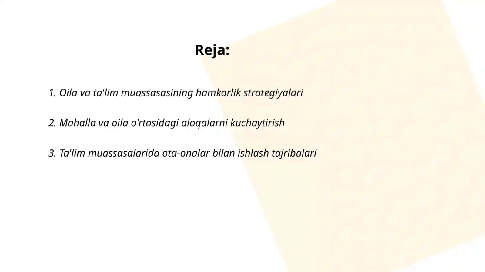 Oila va ta'lim muassasasining hamkorlik strategiyalari 2