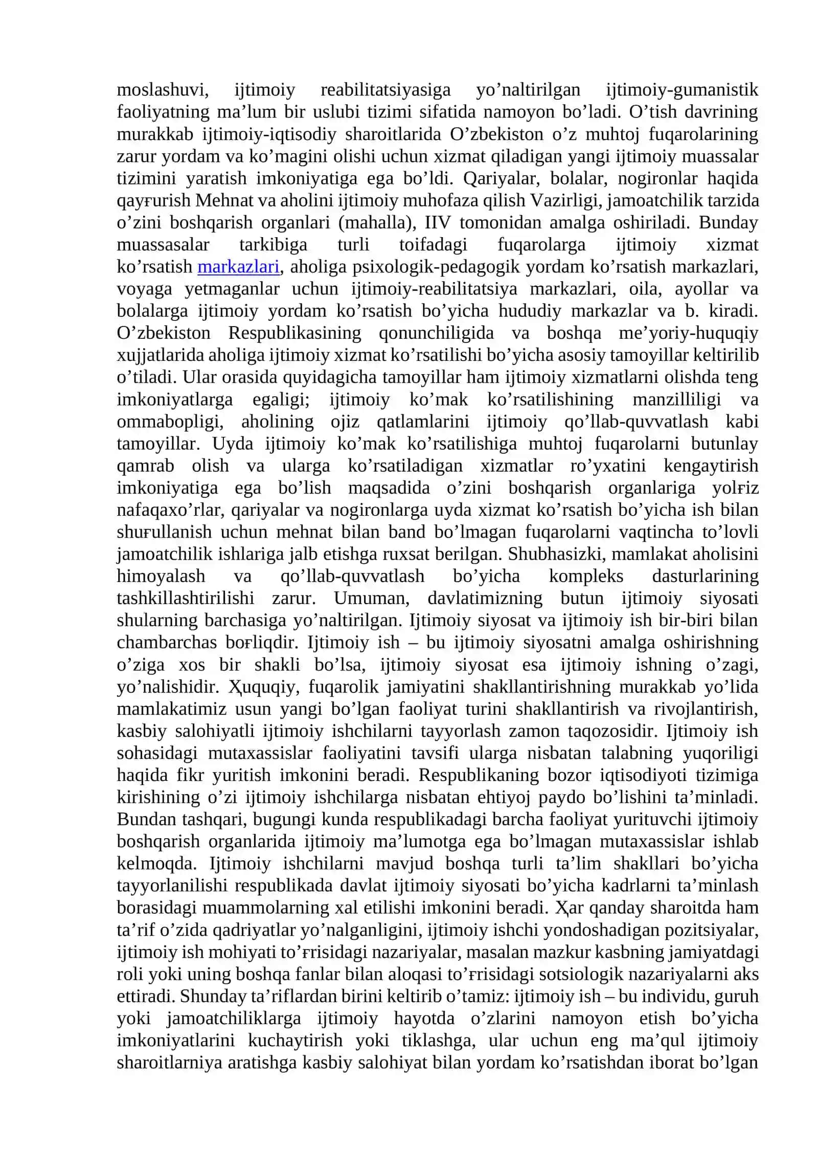 O`zbekistonda ijtimoiy sohada amalga oshirilayotgan o`zgarishlar 2