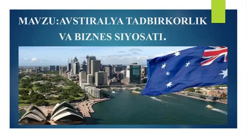 AVSTIRALYA TADBIRKORLIK VA BIZNES SIYOSATI 2
