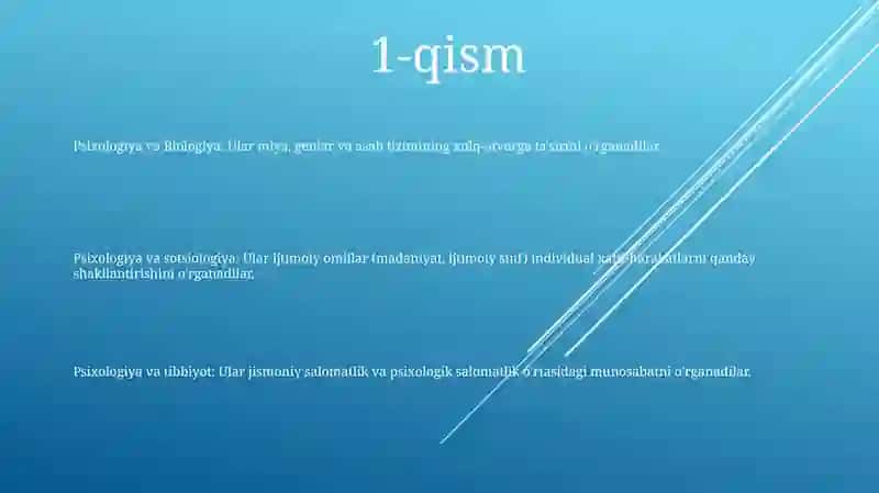 Psixologiyaning Boshqa Fanlar Bilan Aloqasi 2