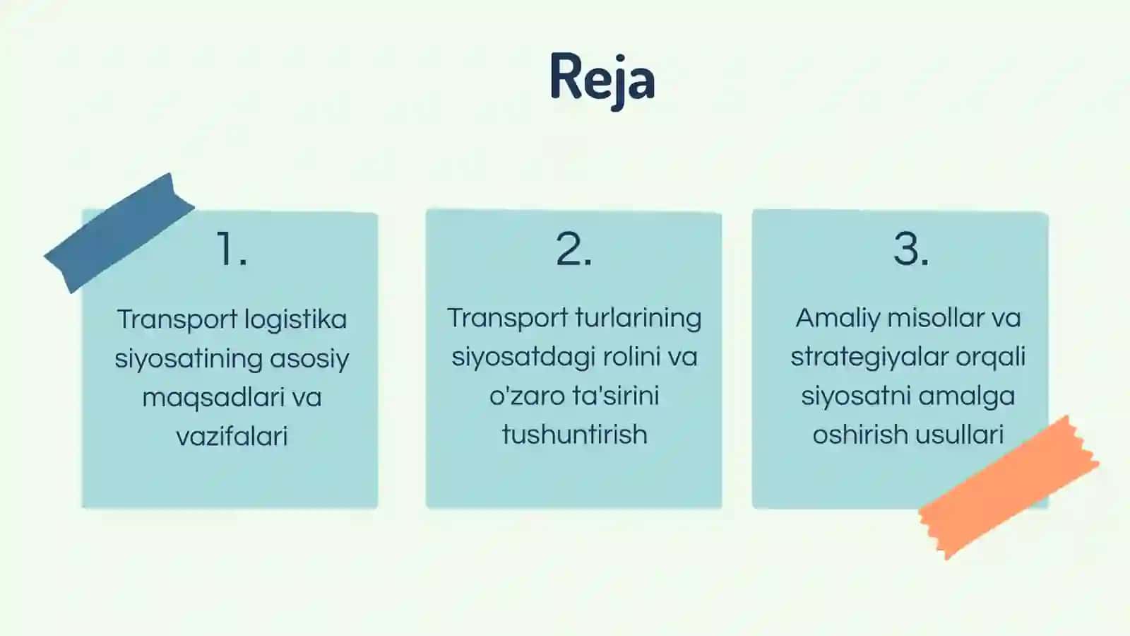 Transport logistika siyosati 2