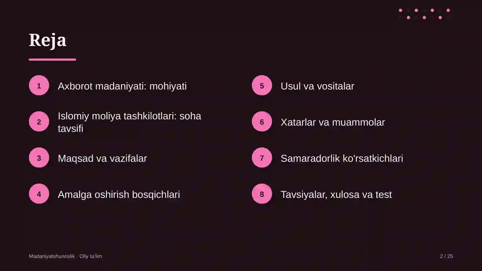 Islomiy moliya tashkilotlarida axborot madaniyati 2