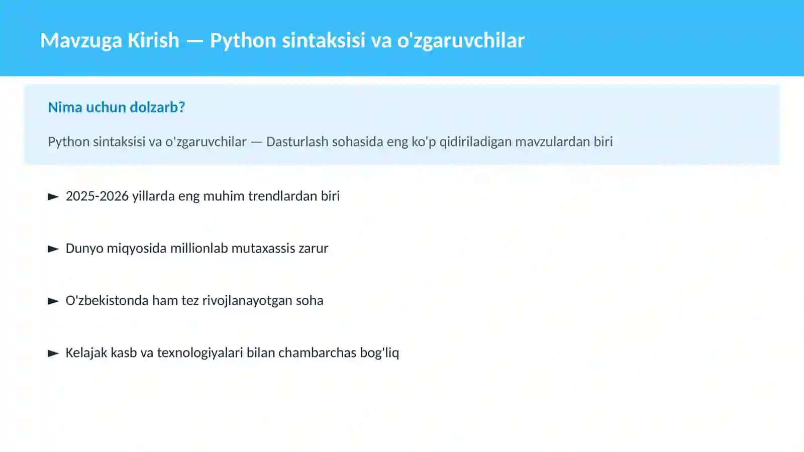 DASTURLASH | PYTHON DASTURLASH 2
