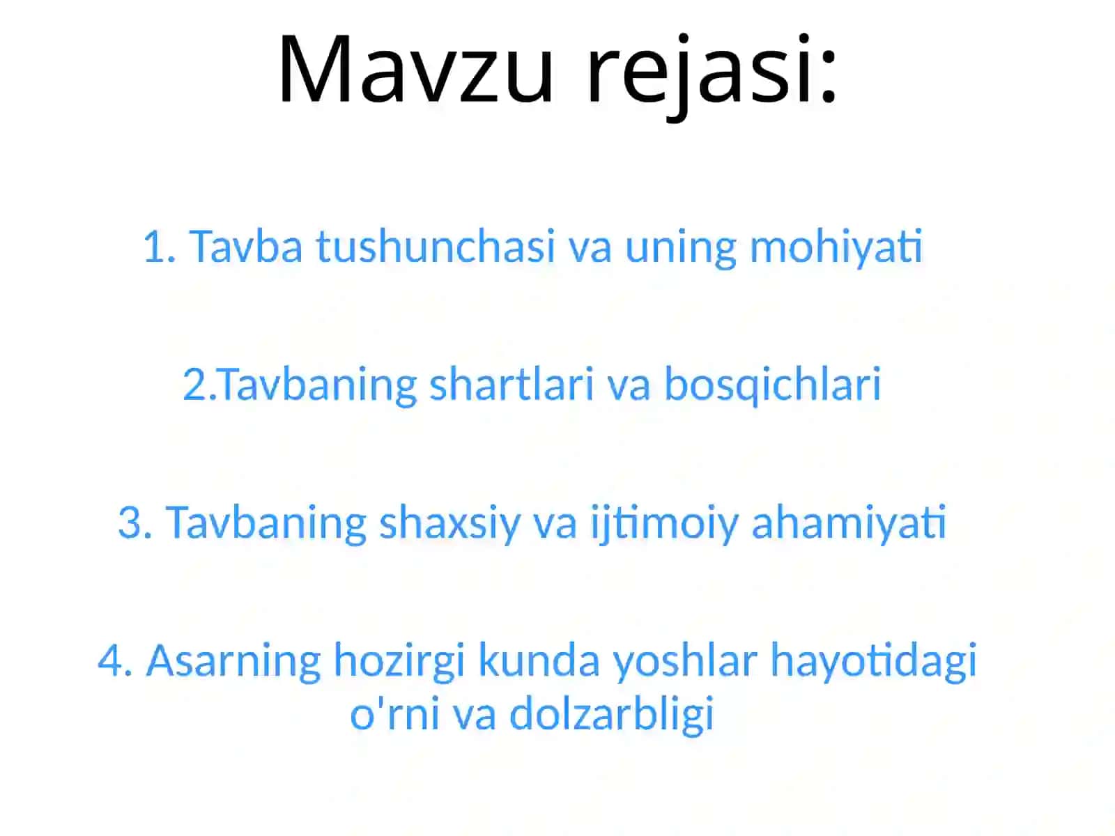 G‘azzoliyning   Tavba asari tahl 2