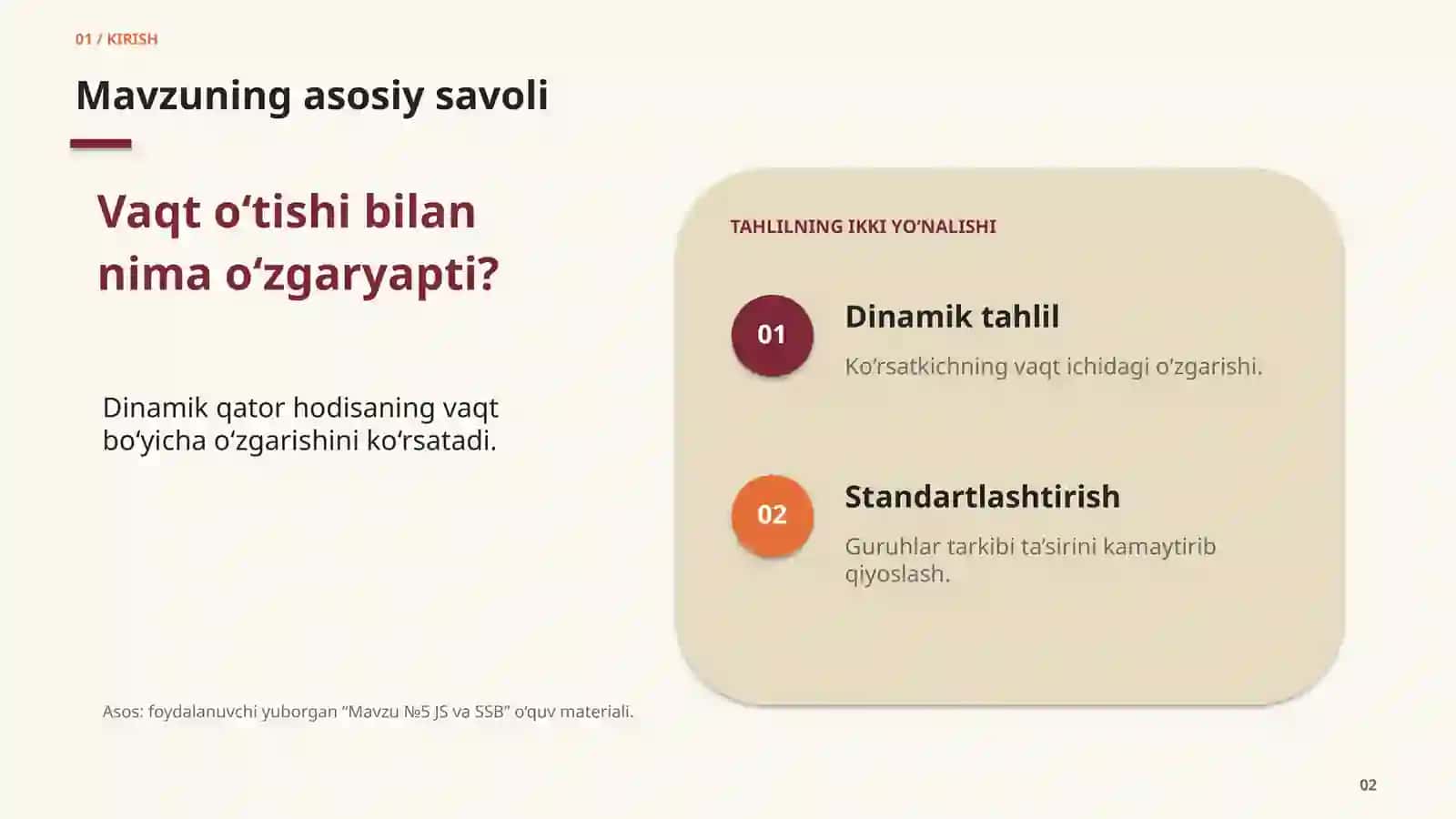 TIBBIYOT STATISTIKASI / MAVZU № 05 2