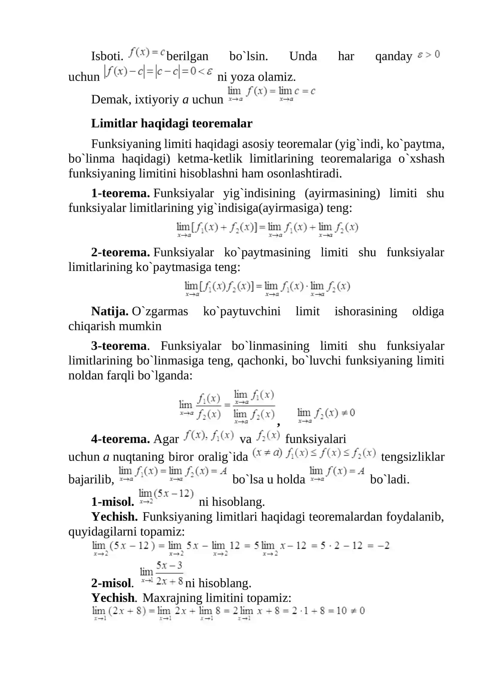 Funksiya limiti 2