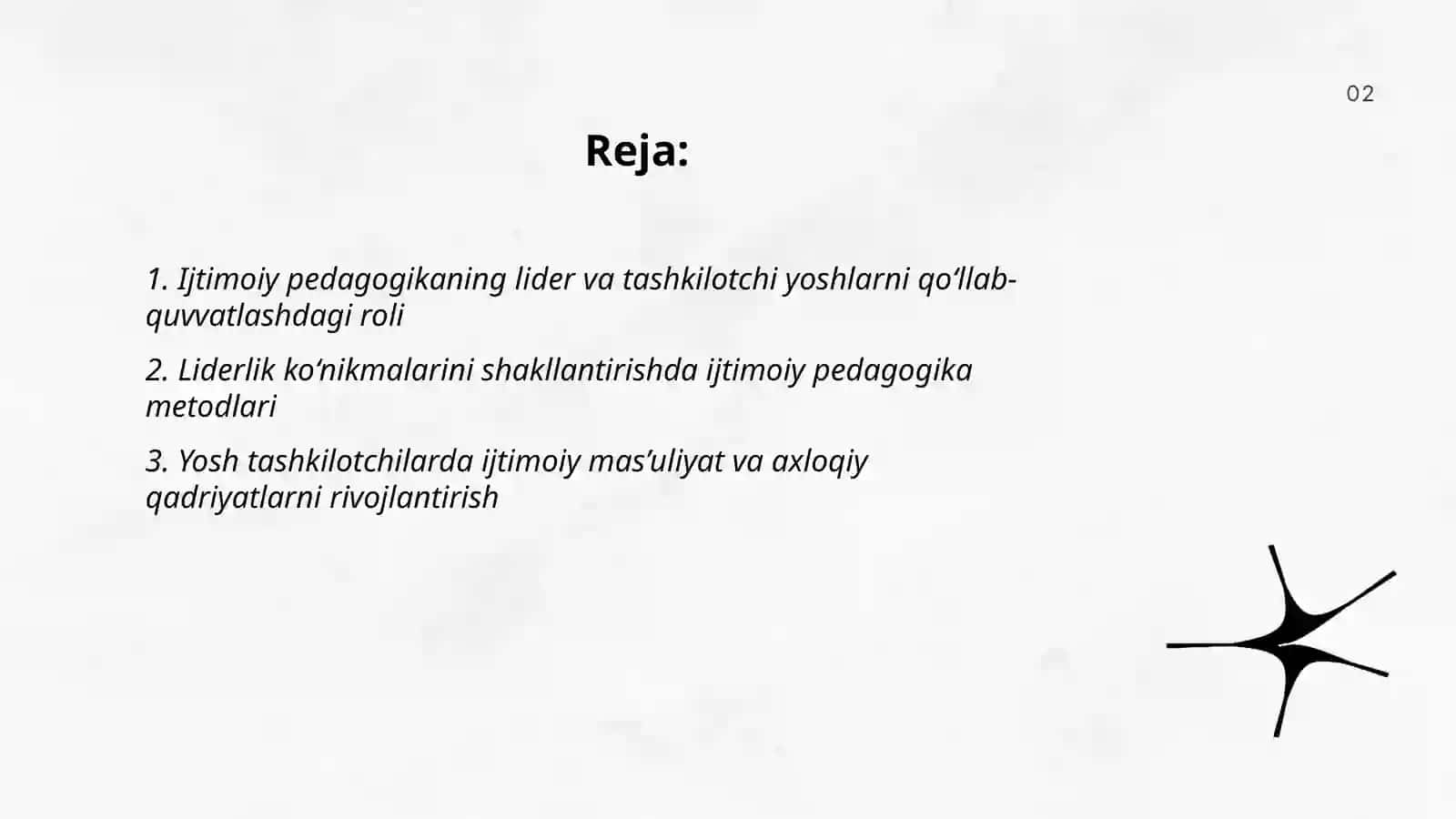 Lider va tashkilotchi yoshlarni ijtimoy pedagogika qollab quvatlashda 2