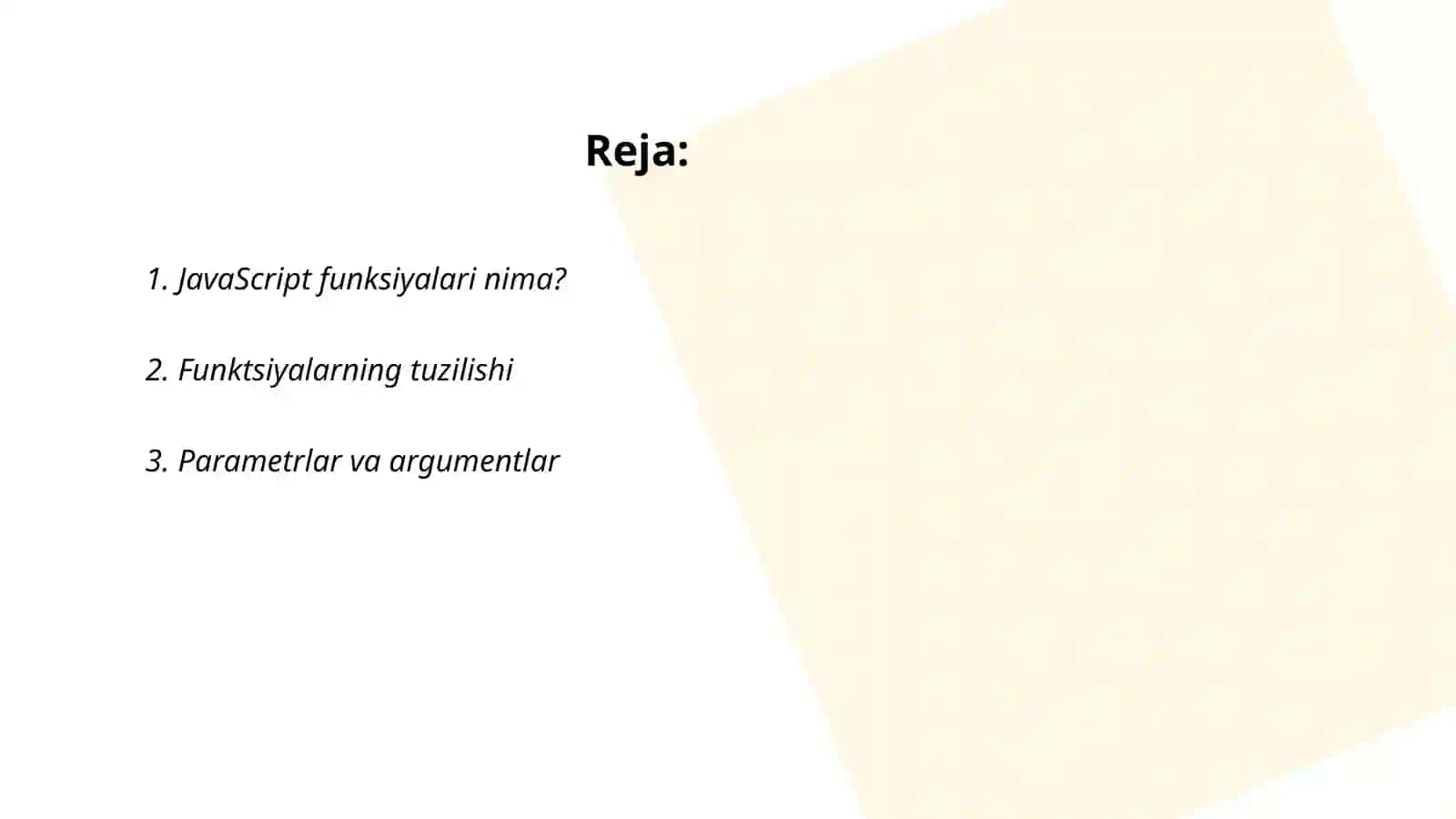 JavaScript funktsiyasi 2