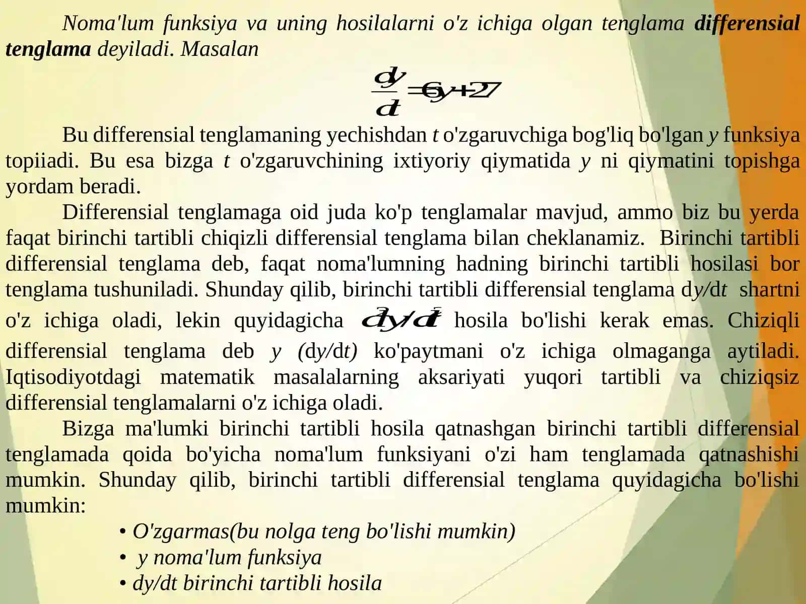 18 BIRINCHI TARTIBLI VA IKKINCHI TARTIBLI DIFFERENSIAL TENGLAMALAR 2