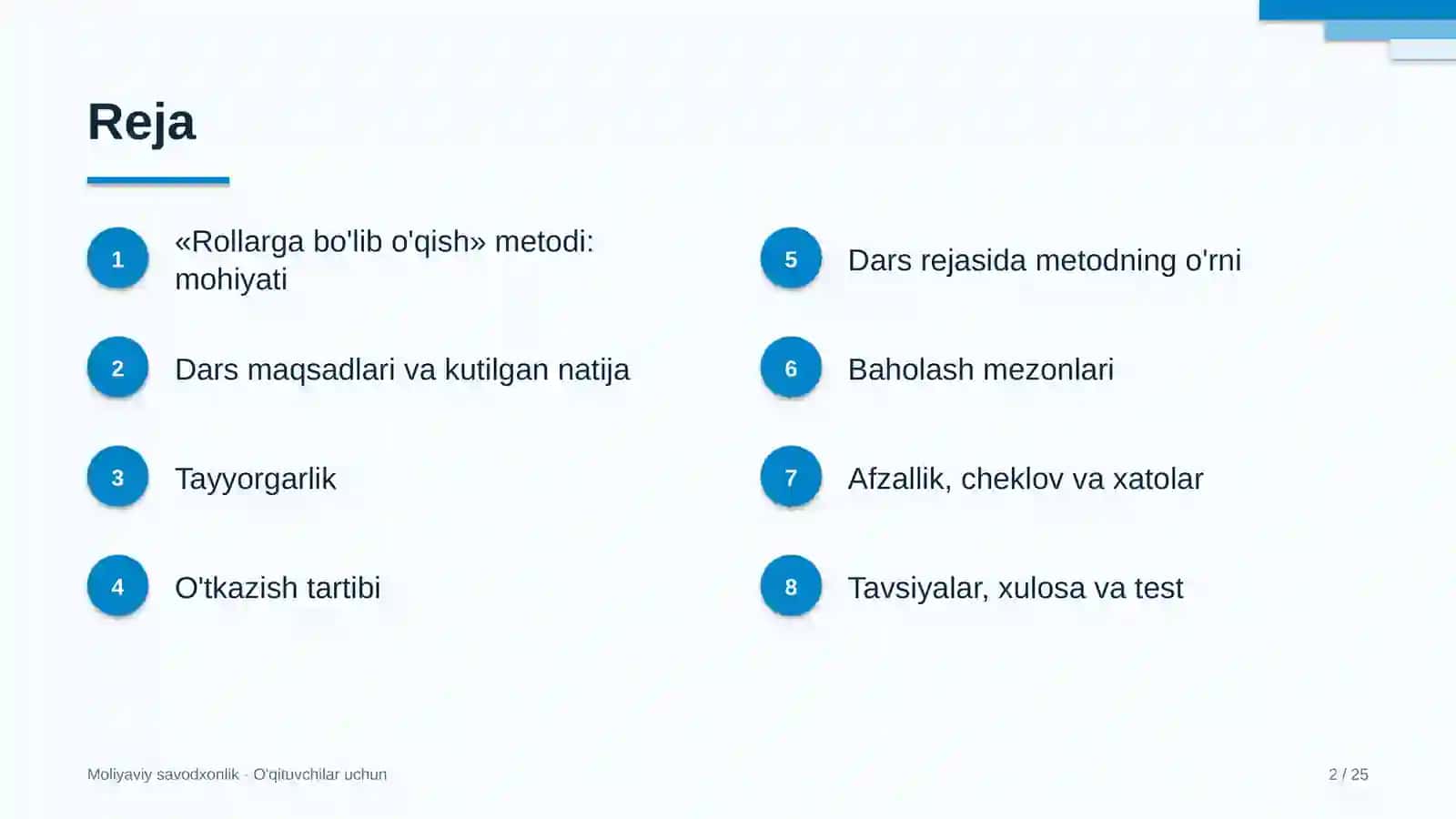 moliyaviy savodxonlik darslarida rollarga bo'lib o'qish metodidan foydalanish 1481 2