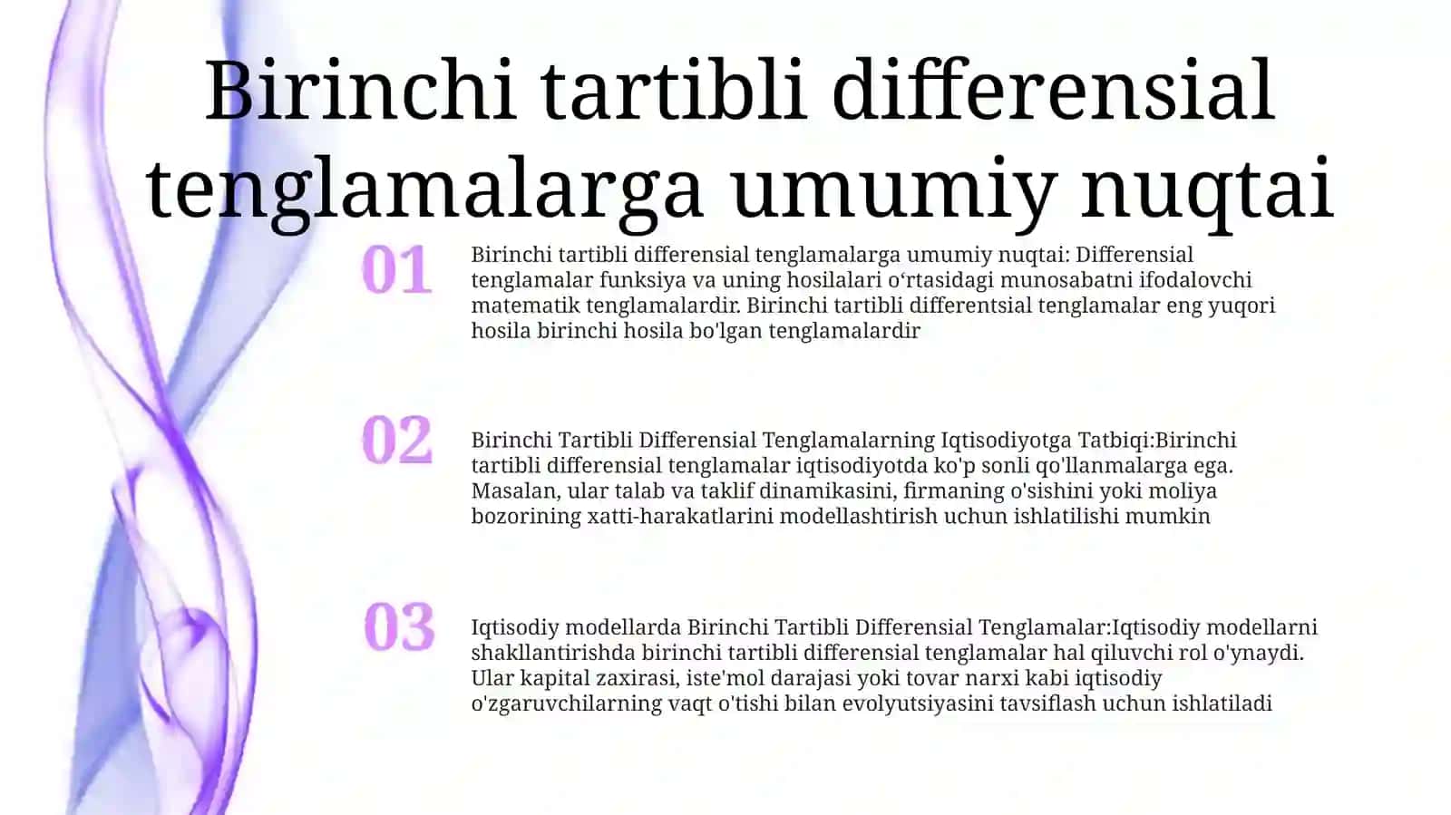 Birinchi Tartibli Differensial Tenglamalarning Iqtisodiyotga Tatbiqi 2
