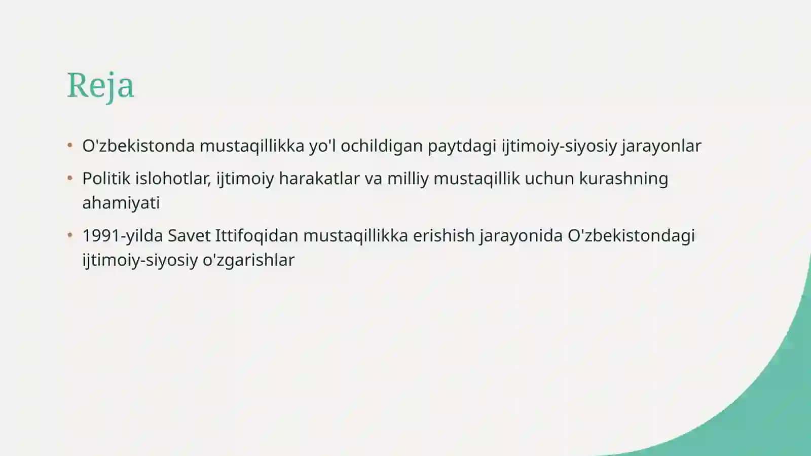 mustaqil yillaridagi uzb tarihi 2