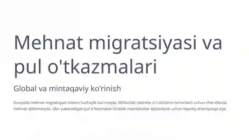 Mehnat migrantlarining pul o'tkazmalari va ularning iqtisodiyotga ta'siri 2