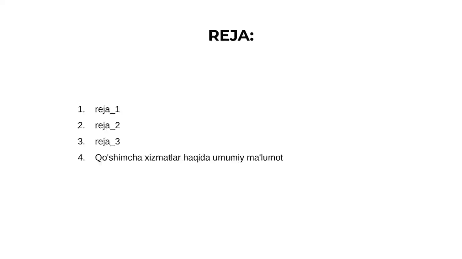 Qo'shimcha xizmatlar 2