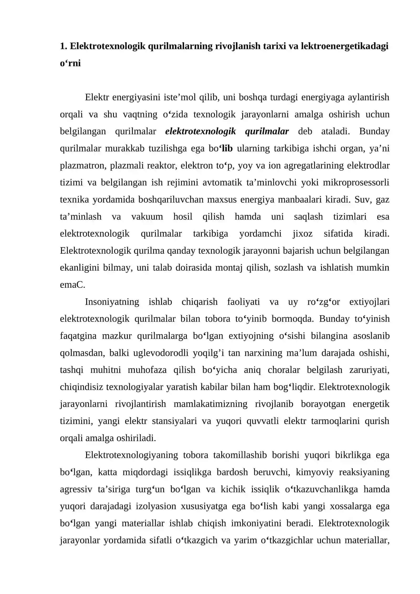 Elektrotexnologik qurilma asoslari 2
