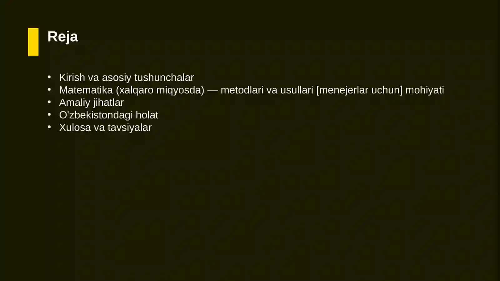 Matematika (xalqaro miqyosda) — metodlari va usullari [menejerlar uchun] 2