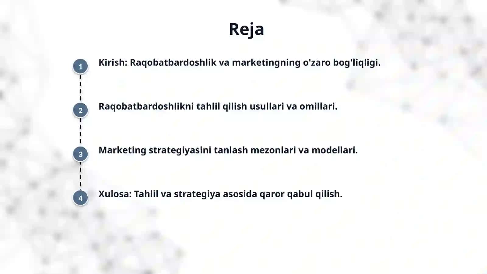 Firmaning raqobatdoshli tahlili. 2