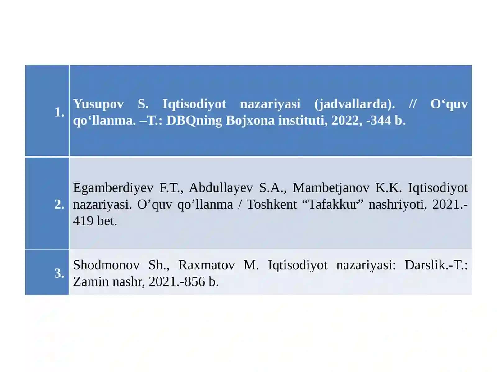Iqtisodiyot nazariyasi 2