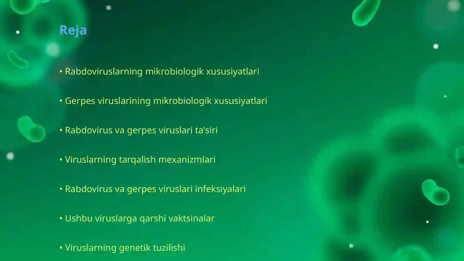 Rabdoviruslar va gerpes viruslari Mikrobiologiyasi 2