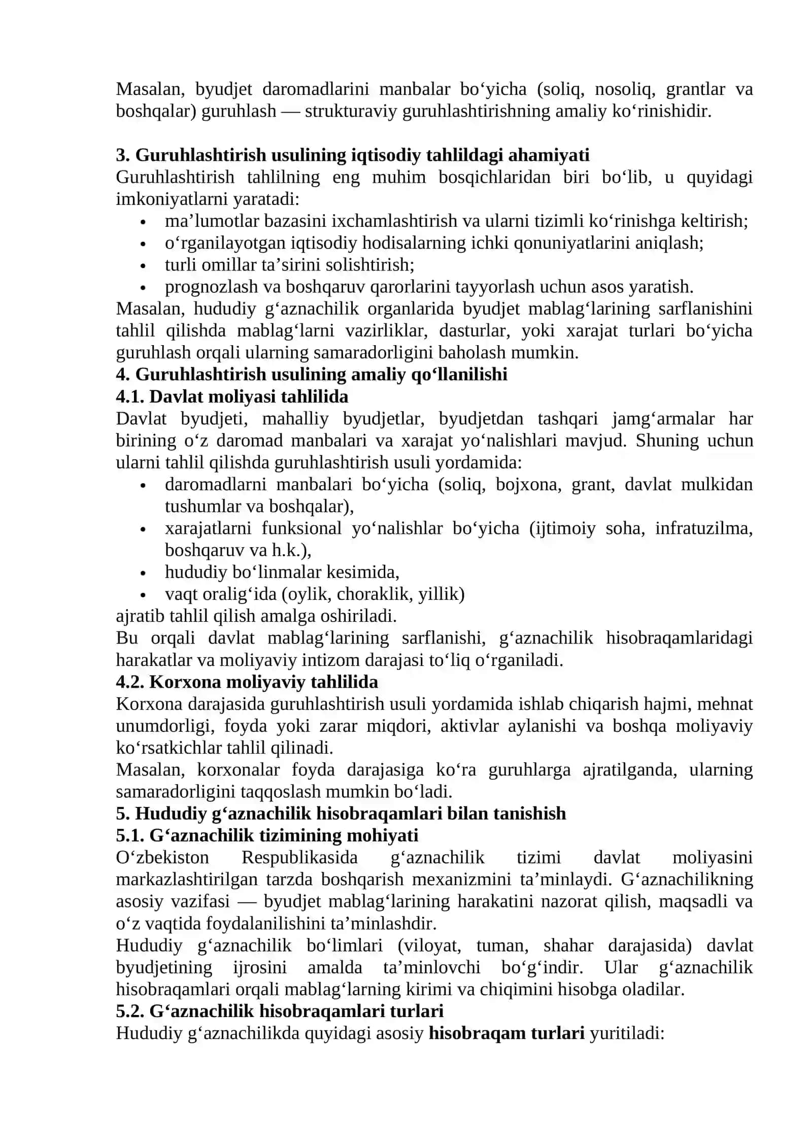 Guruhlashtirish usuli va uni tahlilida qo‘llanilishi 2