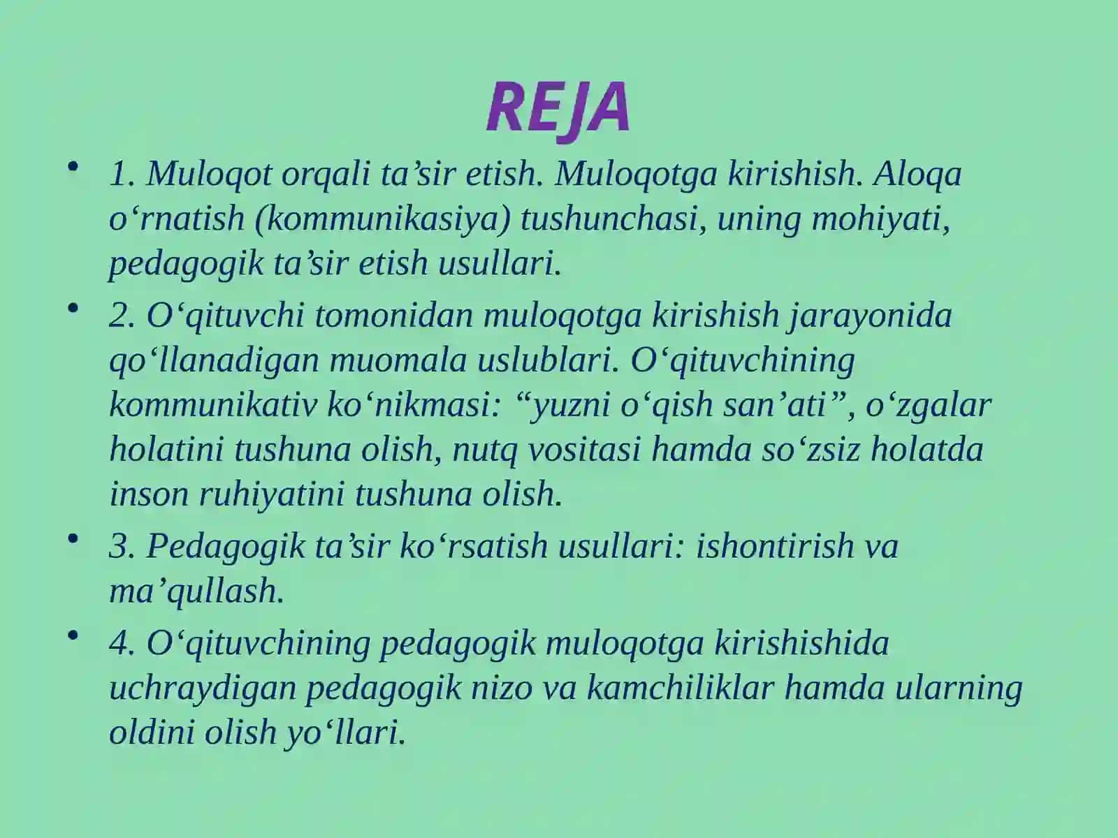 O‘QITUVCHI PEDAGIGIK FAOLIYATIDA KOMMUNIKATIV QOBILIYATNING O‘RNI 2