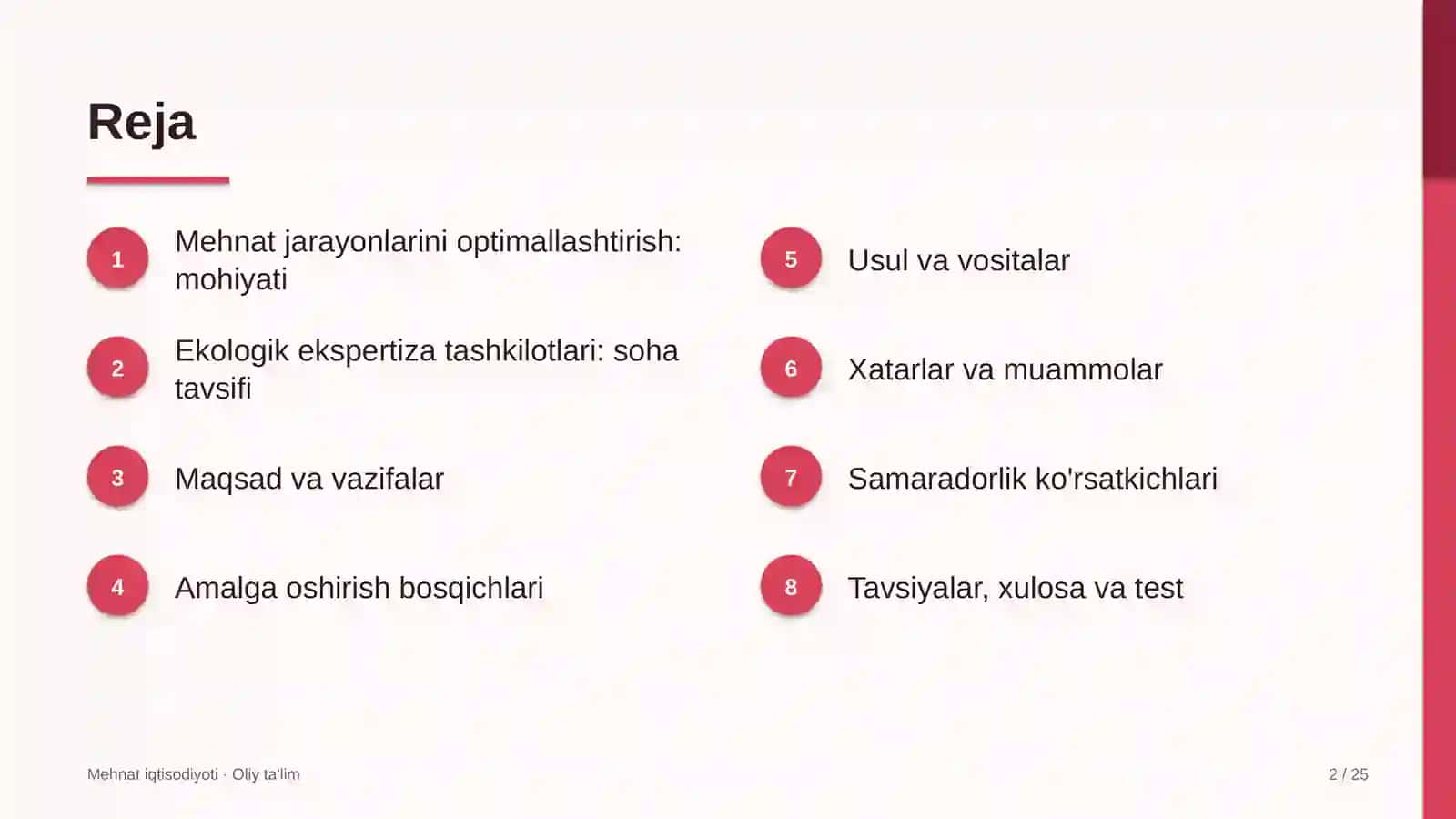 Ekologik ekspertiza tashkilotlarida mehnat jarayonlarini optimallashtirish 2