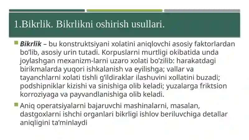 Bikrlik va Konstruksiyalar 2