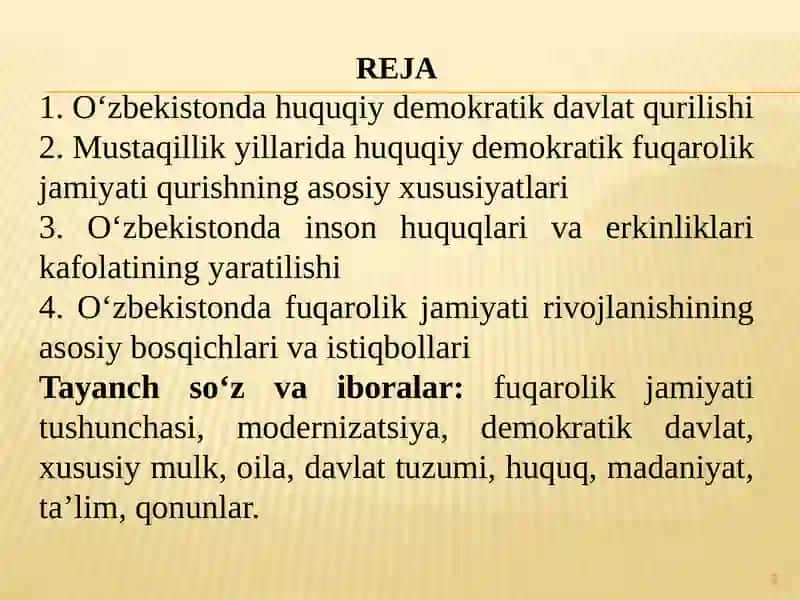 O'zbekistonda Demokratik, Fuqarolik Jamiyati Asoslarining Shakllanishi 2