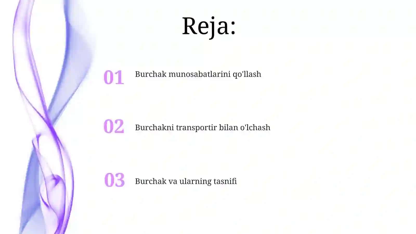 Burchak va ularning tasnifi 2