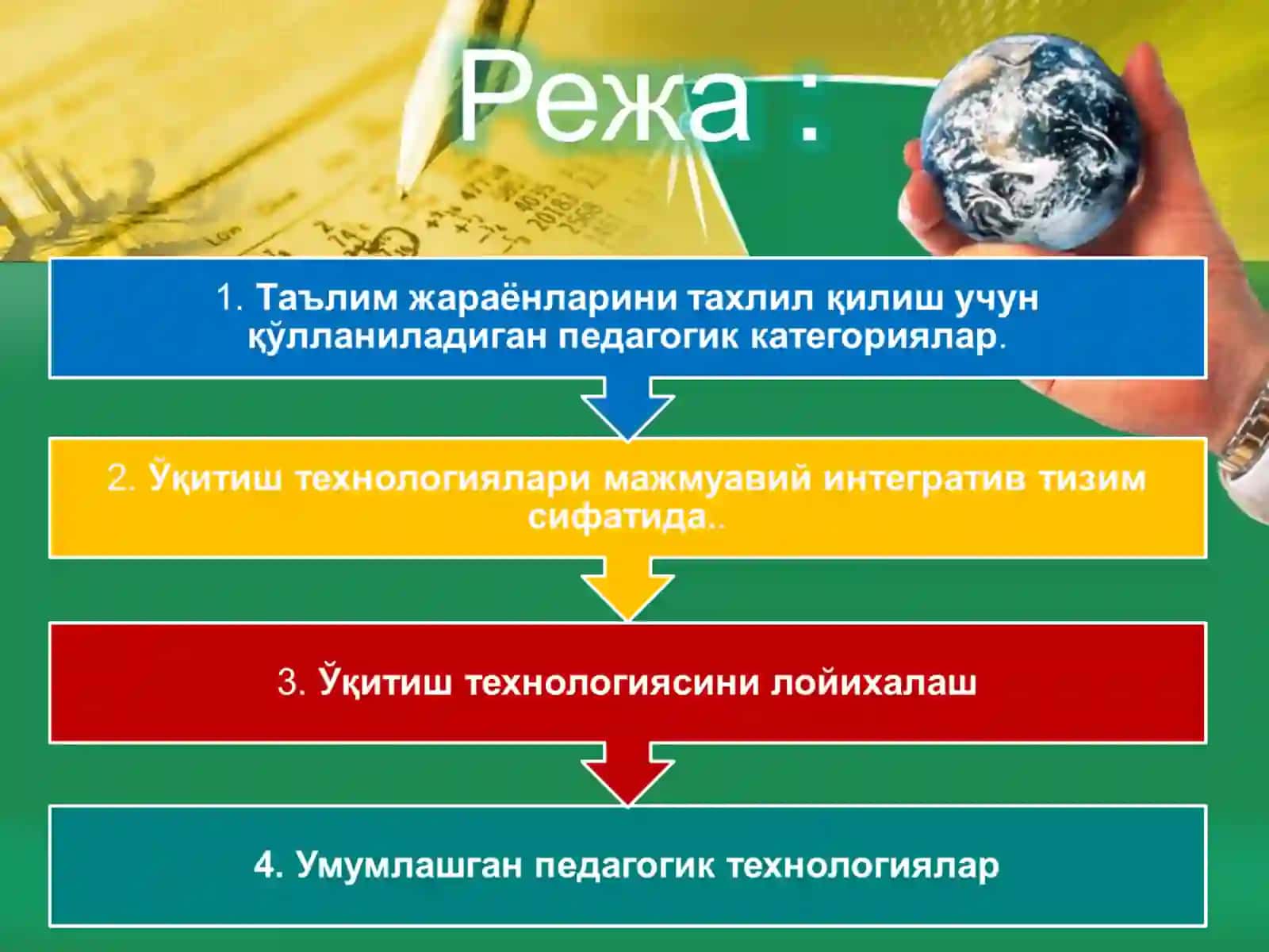Таълим жараёнларини таҳлил қилиш учун 2